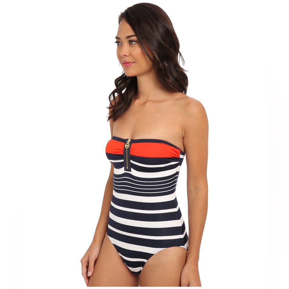 Michael Kors One-Piece Swimsuit Blue/White Size 6